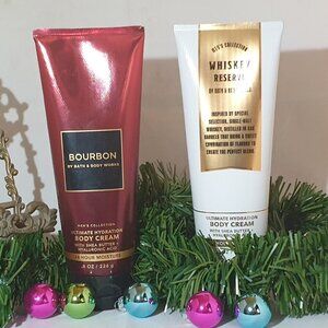 NEW 2 x Bath & Body Works Men's Collection Body Cream Whiskey Reserve / Bourbon